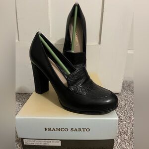 Franco Sarto Rosana Black Textured Heels - Size 8